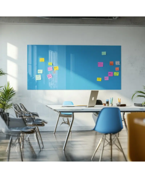 Skleněná pracovní a kancelářská tabule - modrá coelinová Smatab®