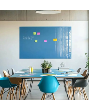 Skleněná pracovní a kancelářská tabule - modrá coelinová Smatab®