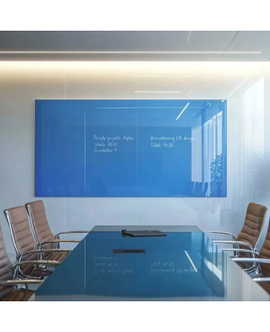 Skleněná pracovní a kancelářská tabule - modrá coelinová Smatab®