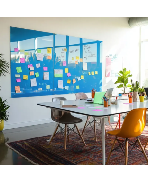 Skleněná pracovní a kancelářská tabule - modrá coelinová Smatab®