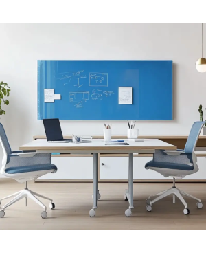Skleněná pracovní a kancelářská tabule - modrá coelinová Smatab®
