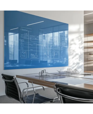 Skleněná pracovní a kancelářská tabule - modrá coelinová Smatab®