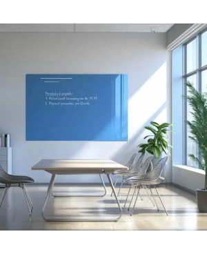Skleněná pracovní a kancelářská tabule - modrá coelinová Smatab®