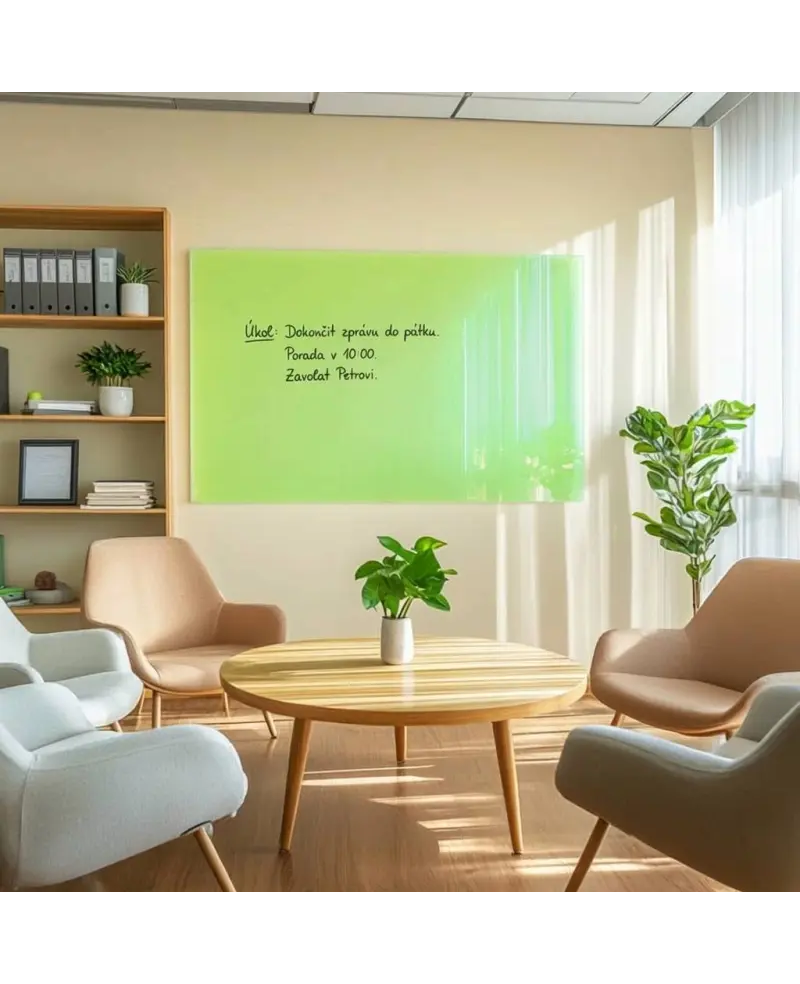 Skleněná pracovní a kancelářská tabule - zelená pistáciová Smatab®