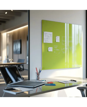 Skleněná pracovní a kancelářská tabule - zelená pistáciová Smatab®