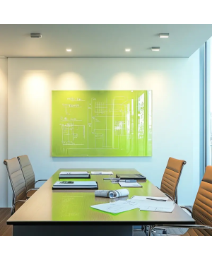 Skleněná pracovní a kancelářská tabule - zelená pistáciová Smatab®