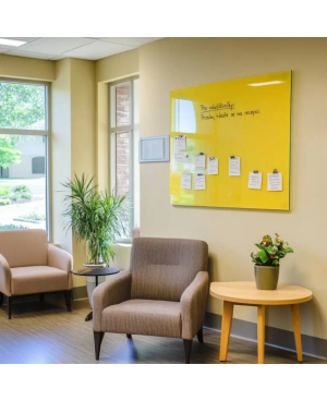 Žlutá exotická skleněná magnetická tabule Smatab® pro neziskové organizace