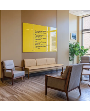 Žlutá exotická skleněná magnetická tabule Smatab® pro neziskové organizace