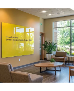 Žlutá exotická skleněná magnetická tabule Smatab® pro neziskové organizace