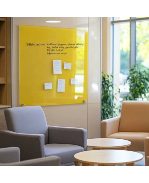 Žlutá exotická skleněná magnetická tabule Smatab® pro neziskové organizace