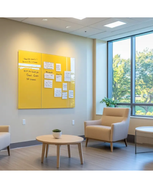 Žlutá exotická skleněná magnetická tabule Smatab® pro neziskové organizace