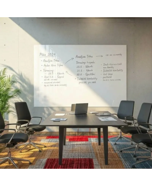 Skleněná pracovní a kancelářská tabule - bílá satinová Smatab®