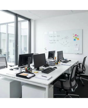 Skleněná pracovní a kancelářská tabule - bílá satinová Smatab®