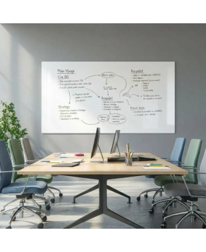 Skleněná pracovní a kancelářská tabule - bílá satinová Smatab®