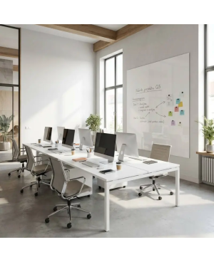 Skleněná pracovní a kancelářská tabule - bílá satinová Smatab®