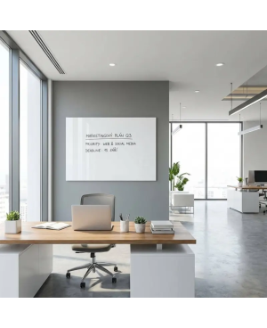 Skleněná pracovní a kancelářská tabule - bílá satinová Smatab®