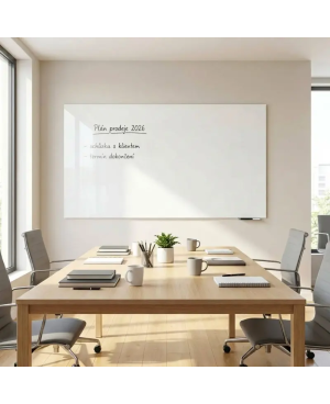 Skleněná pracovní a kancelářská tabule - bílá satinová Smatab®