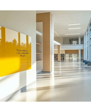 Žlutá neapolská skleněná magnetická tabule Smatab® pro neziskové organizace