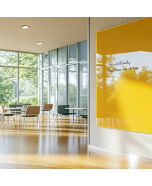 Žlutá neapolská skleněná magnetická tabule Smatab® pro neziskové organizace