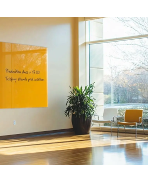 Žlutá neapolská skleněná magnetická tabule Smatab® pro neziskové organizace