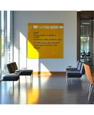 Žlutá neapolská skleněná magnetická tabule Smatab® pro neziskové organizace