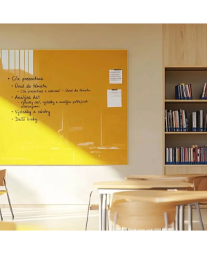 Žlutá neapolská skleněná magnetická tabule Smatab® pro neziskové organizace