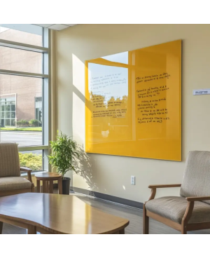 Žlutá neapolská skleněná magnetická tabule Smatab® pro neziskové organizace