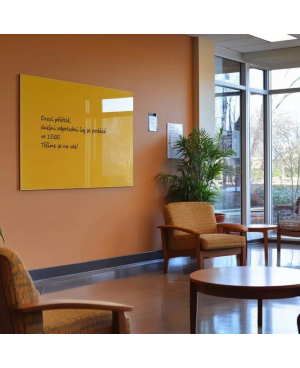Žlutá neapolská skleněná magnetická tabule Smatab® pro neziskové organizace