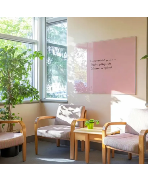 Růžová tělová skleněná magnetická tabule Smatab® pro neziskové organizace