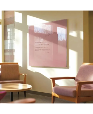 Růžová tělová skleněná magnetická tabule Smatab® pro neziskové organizace