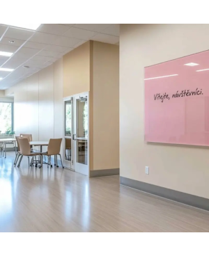 Růžová tělová skleněná magnetická tabule Smatab® pro neziskové organizace