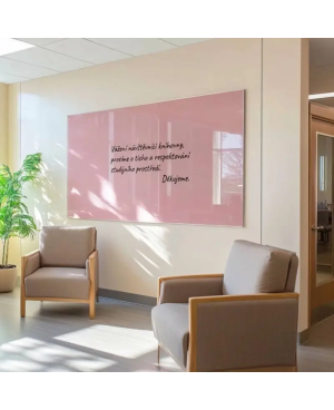 Růžová tělová skleněná magnetická tabule Smatab® pro neziskové organizace