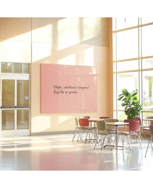 Růžová tělová skleněná magnetická tabule Smatab® pro neziskové organizace
