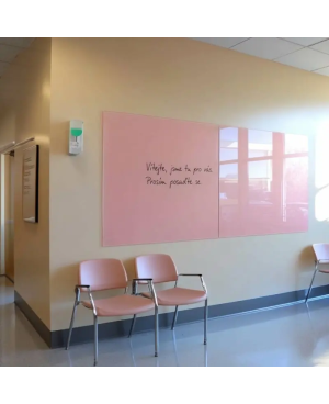 Růžová tělová skleněná magnetická tabule Smatab® pro neziskové organizace