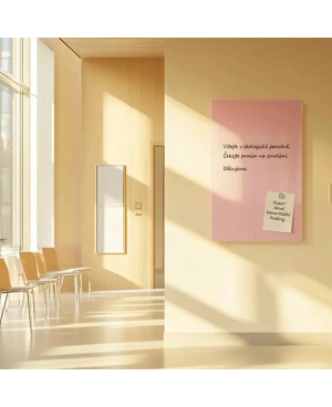 Růžová tělová skleněná magnetická tabule Smatab® pro neziskové organizace