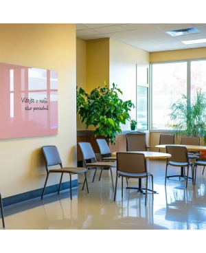 Růžová tělová skleněná magnetická tabule Smatab® pro neziskové organizace