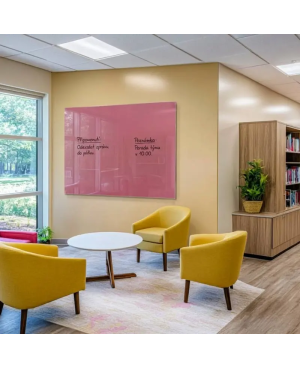 Růžová perlová skleněná magnetická tabule Smatab® pro neziskové organizace