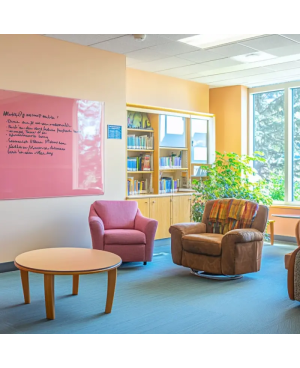 Růžová perlová skleněná magnetická tabule Smatab® pro neziskové organizace