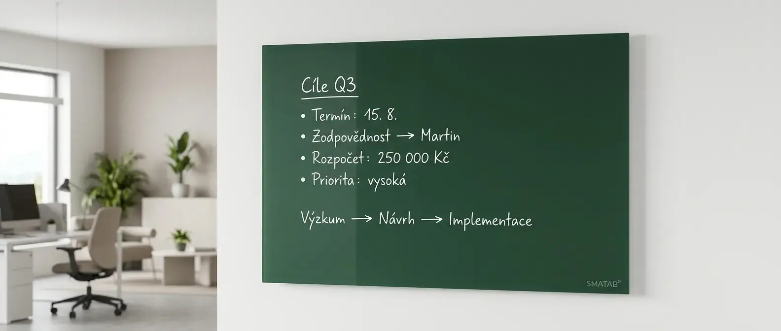Plánování a komunikace na skleněné tabuli SMATAB®